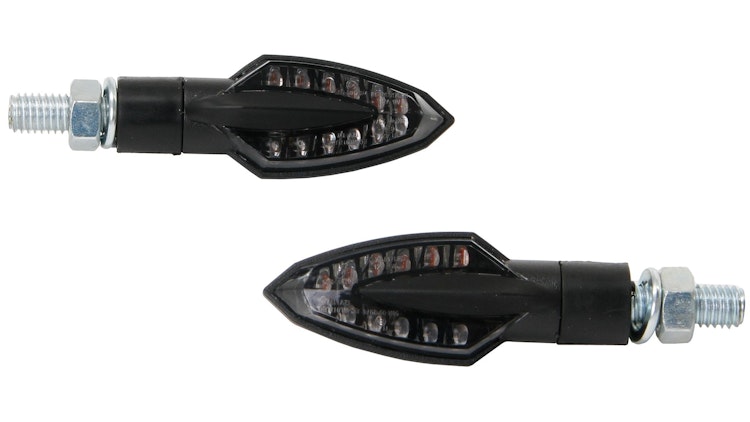Spec-X LED-Blinker Dardo Schwarz 20 mm Lang Paar