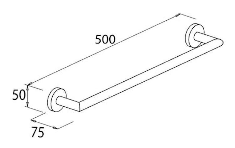 Bravat Badetuchstange Varuna - 50 cm, eckig