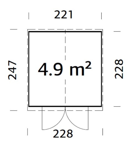 Palmako Gerätehaus Elias 4,9 m² - 16 mm