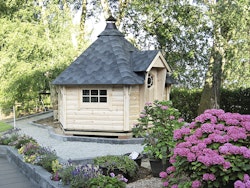 Wolff Finnhaus Grillkota 9 de luxe inkl. Grillanlage und Lapplandpaket (C)