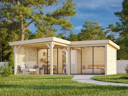 Palmako Gartenhaus Connect Lenna 24,9 m² Set 713 Slide Plus mit Isolierglas-Schiebetüren - 28 mm