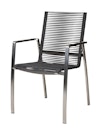 Vorschaubild Diamond Garden Stapelstuhl ATLANTA, Edelstahl / Rope Grau / Alu-Armlehnen
