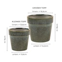 Vorschaubild Wikholm form Design Pflanzgefäß / Blumentopf Terrakotta 2er Set ⌀ 15,5 x H:15 cm & 19 x H: 18 cm 