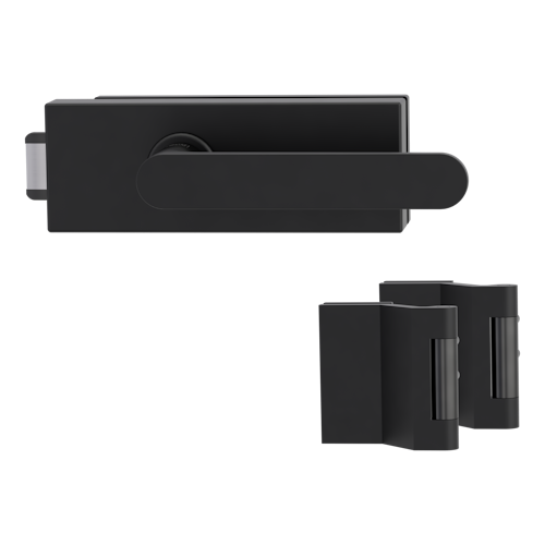 Griffwerk PURISTO S -Graphitschwarz Ganzglastürbeschlagset -3-teiliger Bandsatz -mit Griff AVUS -GSC -UV