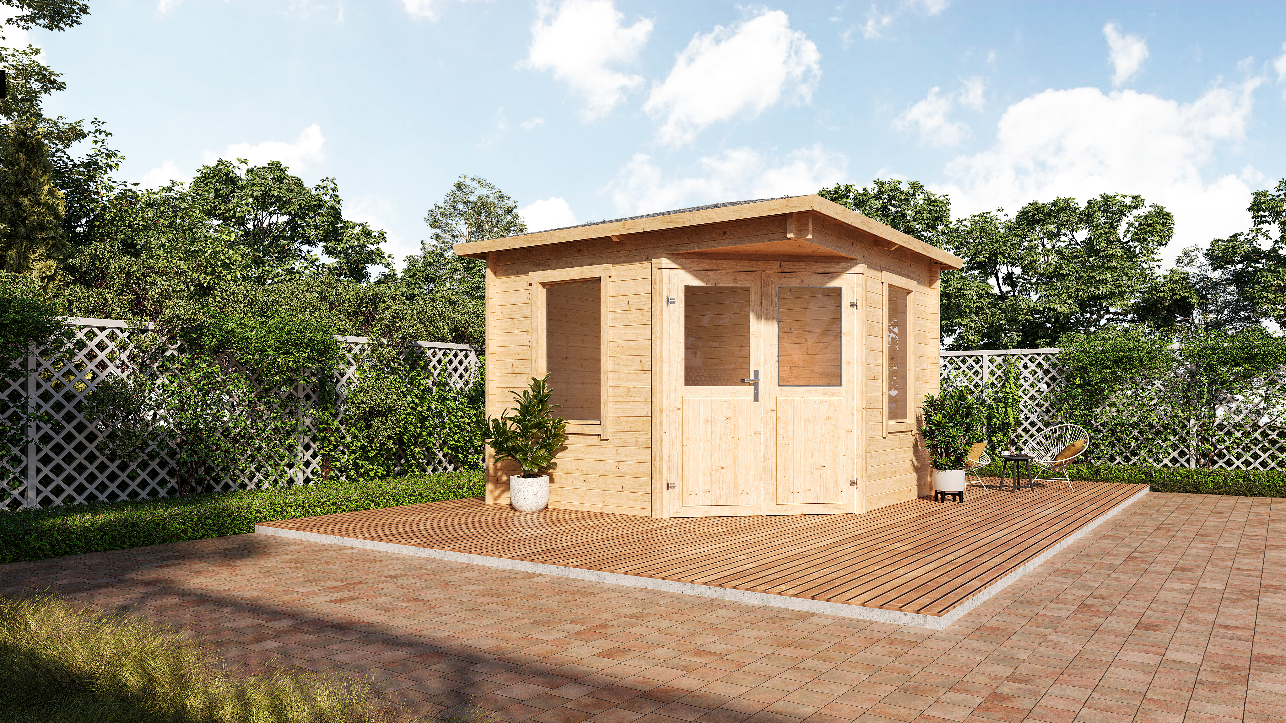 Wolff Finnhaus Gartenhaus Genia 2828 - 28 mm