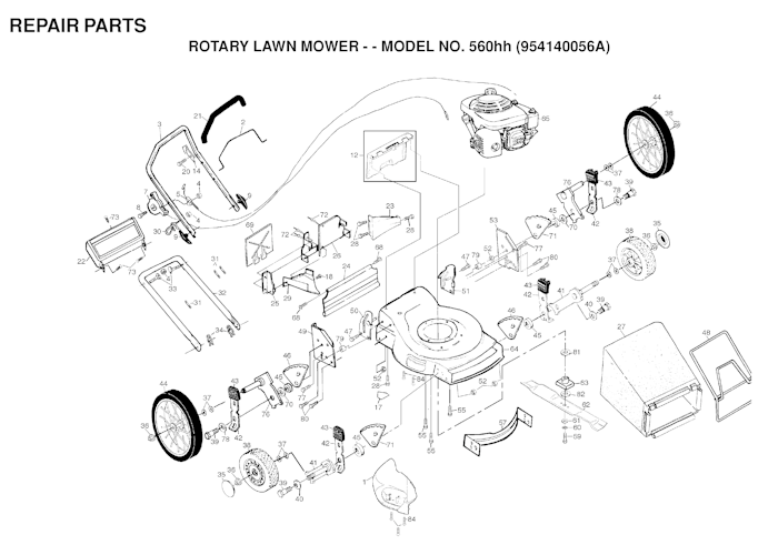 Husqvarna Rasenmäher gelegentliche Nutzung 560 HH, 954140056A, 1998-02