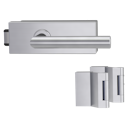 Vorschaubild Griffwerk PURISTO S -Edelstahl matt Ganzglastürbeschlagset -3-teiliger Bandsatz -mit Griff LUCIA PROF EM -UV