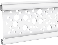 T&J ECOSTECK-Gitterfüllung Kreise SILBER, 20 x 140 x 1800 mm Aluminium hell eloxiertZubehörbild