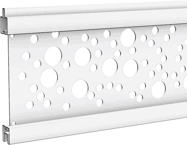 T&J ECOSTECK-Gitterfüllung Kreise SILBER, 20 x 140 x 1800 mm Aluminium hell eloxiert