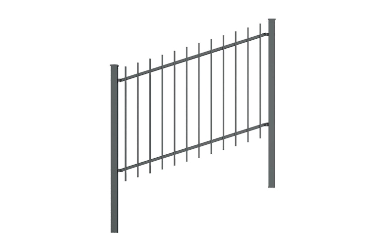 dz Steigungszaunset Residenz select+ BASEL 1910 mm, Pfosten MZRSPP mit Alu-Abdeckkappe