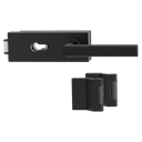 Vorschaubild Griffwerk Glastürbeschlag PURISTO S mit Griff VAYA 137 TRI Profilzylinder Flüster 3-tlg. Bänder VAYA 137 TRI Graphitschwarz