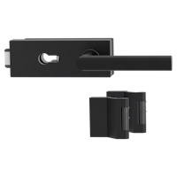 Griffwerk Glastürbeschlag PURISTO S mit Griff VAYA 137 TRI Profilzylinder Flüster 3-tlg. Bänder VAYA 137 TRI Graphitschwarz