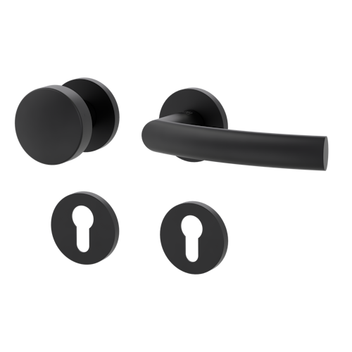 Griffwerk Wechselgarnitur VAYA 178 LORITA fast2fix Fast2Fix GK3 Rosetten rund Knopf R2 Graphitschwarz R