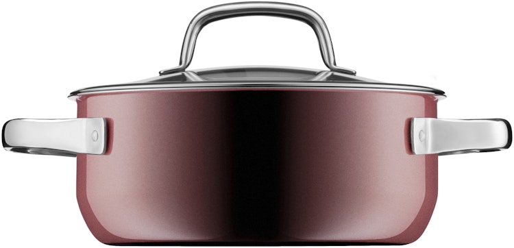 WMF Fusiontec Mineral Bratentopf mit Glasdeckel, 20 cm, Rose Quartz