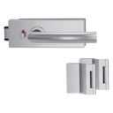 Vorschaubild Griffwerk PURISTO S -Edelstahl matt Ganzglastürbeschlagset -3-teiliger Bandsatz -mit Griff LORITA Klippt. -EM -smart2lock
