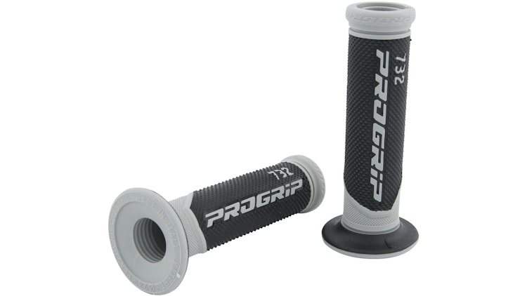 Progrip Griffgummi 732 Grau / Schwarz Offen Paar Ø22/25mm Länge 125mm