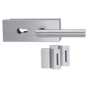 Vorschaubild Edelstahl matt Ganzglastürbeschlagset -3-teiliger Bandsatz -mit Griff LUCIA PROF EM -PZ