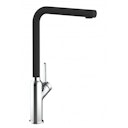 Vorschaubild Wasserhahn Küchenarmatur, BOD, mit 360° schwenkbarem L-Auslauf, Verchromt / Schwarz Granit