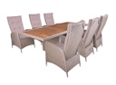 Vorschaubild Garden Pleasure Gartenmöbel Set BRAGA 01, Tisch 220 x 100 + 6 Sessel, Polyrattan / Akazie / Kissen 100 % Polyester
