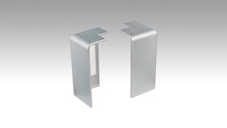 MEISTER Außenecken Fußleiste Profil 15MK/20PK/20PK Aqua (2 Stk./VPE selbstklebend)  Edelstahl-Optik 2038Zubehörbild