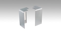 MEISTER Außenecken Fußleiste Profil 15MK/20PK/20PK Aqua (2 Stk./VPE selbstklebend)  Edelstahl-Optik 2038