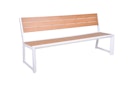 Vorschaubild Garden Pleasure Bank VENICE mit Rückenlehne 180 cm, Aluminium Weiß / Nonwood Teak-Optik
