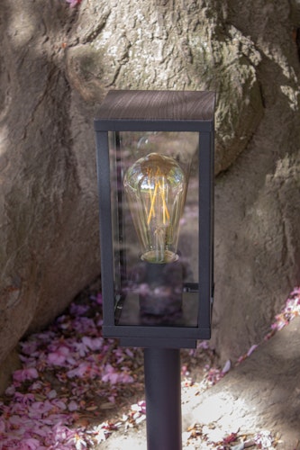 ECO-LIGHT Außenwandleuchte Karo Aluminium / Holz (4100112)