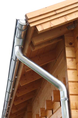 Wolff Finnhaus Aludachrundrinnenset SD bis 300 cm mit 2 Fallrohren