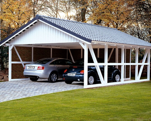 Skan Holz Schwarzwald - Satteldach Doppelcarport Breite 684 cm