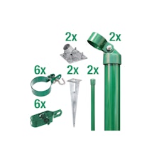 Alberts® Zauneck-Set Maschendrahtzaun,m.Bodenhülse,grün,Zaunhöhe:1250mm 601591