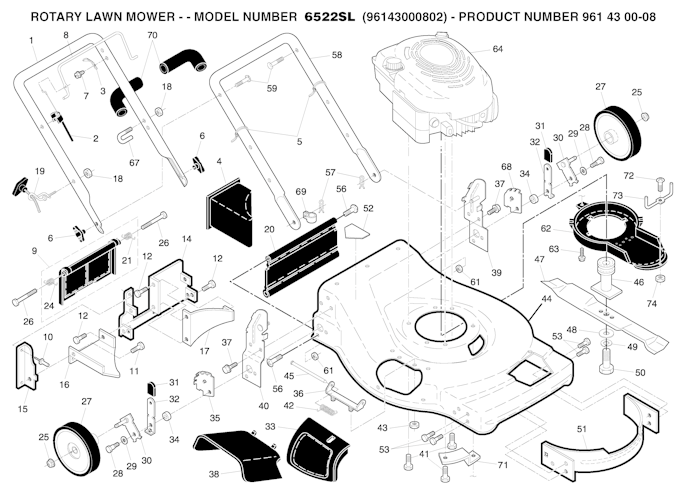 Husqvarna Rasenmäher gelegentliche Nutzung 6522 SL, 96143000802, 2005-11