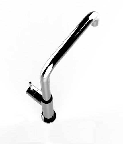 Minimalistischer Wasserhahn Küchenarmatur, TECNO, mit 360° schwenkbarem N-Auslauf, Verchromt