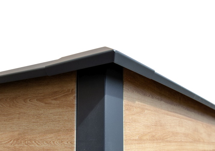 T&J EMMI Metall Hochbeet Holzdekor 150 x 75 x 77 cm