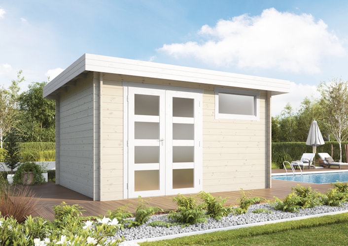 Wolff Finnhaus Gartenhaus Flachdachhaus Lille A - Aktionsmodell