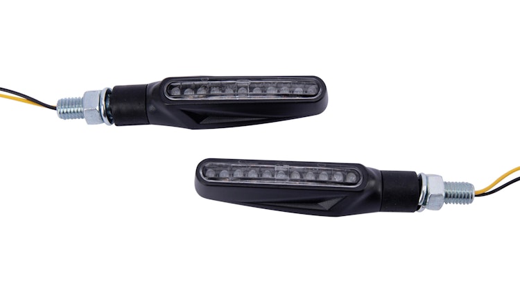 Spec-X LED-Blinker Longline Schwarz 15 mm Lang Paar