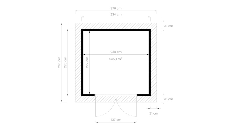Bertilo Gartenhaus Teahouse - 19 mm