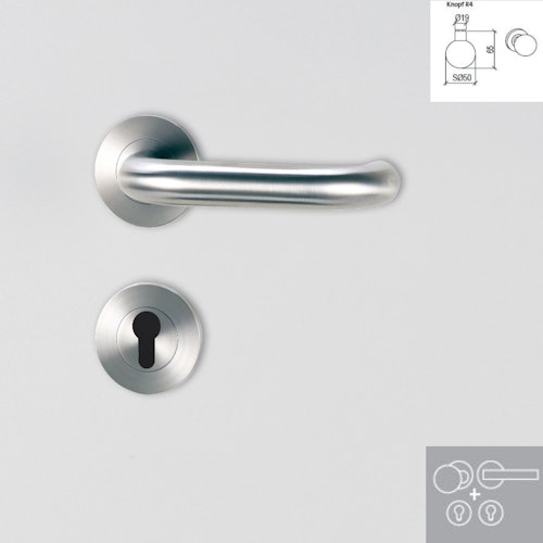 Griffwerk Wechselgarnitur ALESSIA K3-Edelstahl matt-Klipptechnik