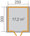 Vorschaubild Weka 28 mm Gartenhaus Premium 28 mit Vordach (20 cm)