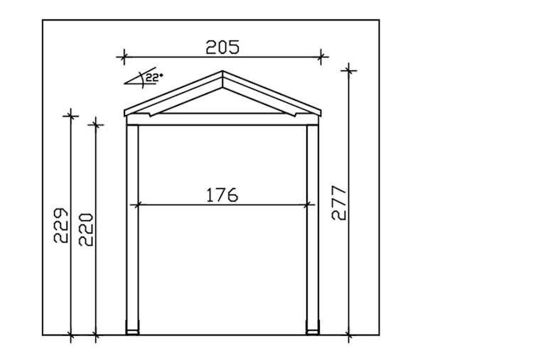 Skan Holz Satteldach Vordach Sellin