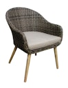Vorschaubild Garden Pleasure Gartenmöbel Set OAKLAND / PUEBLO, Tisch 200 x 100 + 4 Sessel, Akazie / Polyrattan Anisbraun / Kissen 100 % Polyester Taupe