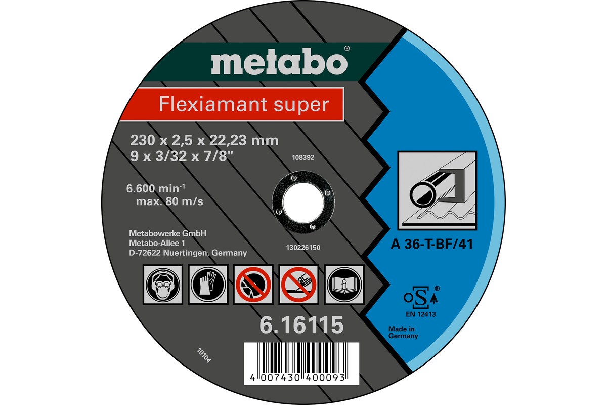 Metabo Flexiamant super 125x2,0x22,23 StahlTrennscheibegerade Ausführung