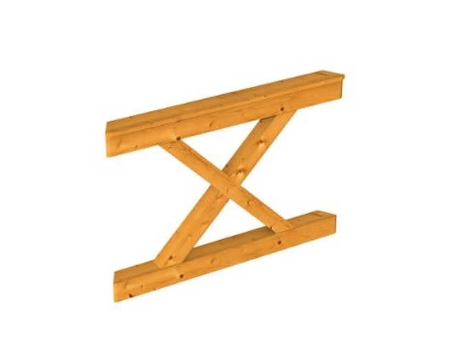 Skan Holz Brüstung Andreaskreuze zu Pavillon Nancy