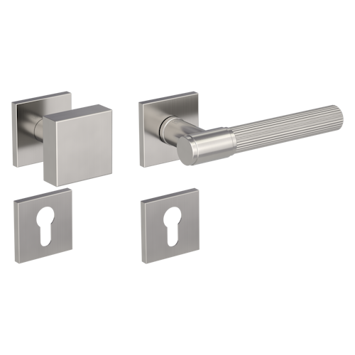 Griffwerk Wechselgarnitur VAYA 136 ARIS fast2fix Fast2Fix Rosetten eckig Knopf SQUARE Samtgrau R