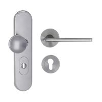 Griffwerk TITANO Kombi SB_882 ES1 (S2) -Edelstahl matt Kombi-Schutzbeschlag -Knopf/Drücker -mit Griff REMOTE -SG -rund -R -ZA, 72mm -TS 38-50