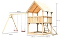 Vorschaubild Akubi Kinderspielturm Luis mit Doppelschaukelanbau inkl. Netzrampe