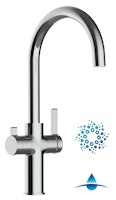 4 Wege Wasserhahn Küchenarmatur, FC, mit 360° schwenkbarem U-Auslauf, Verchromt