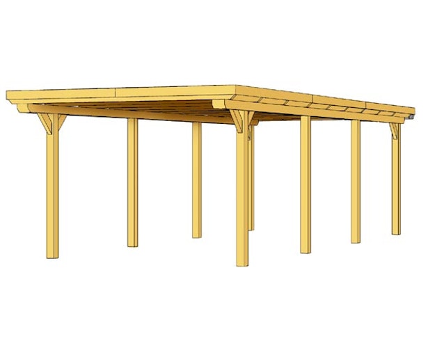 Skan Holz Emsland - Flachdach Carport aus Leimholz Breite 354 cm