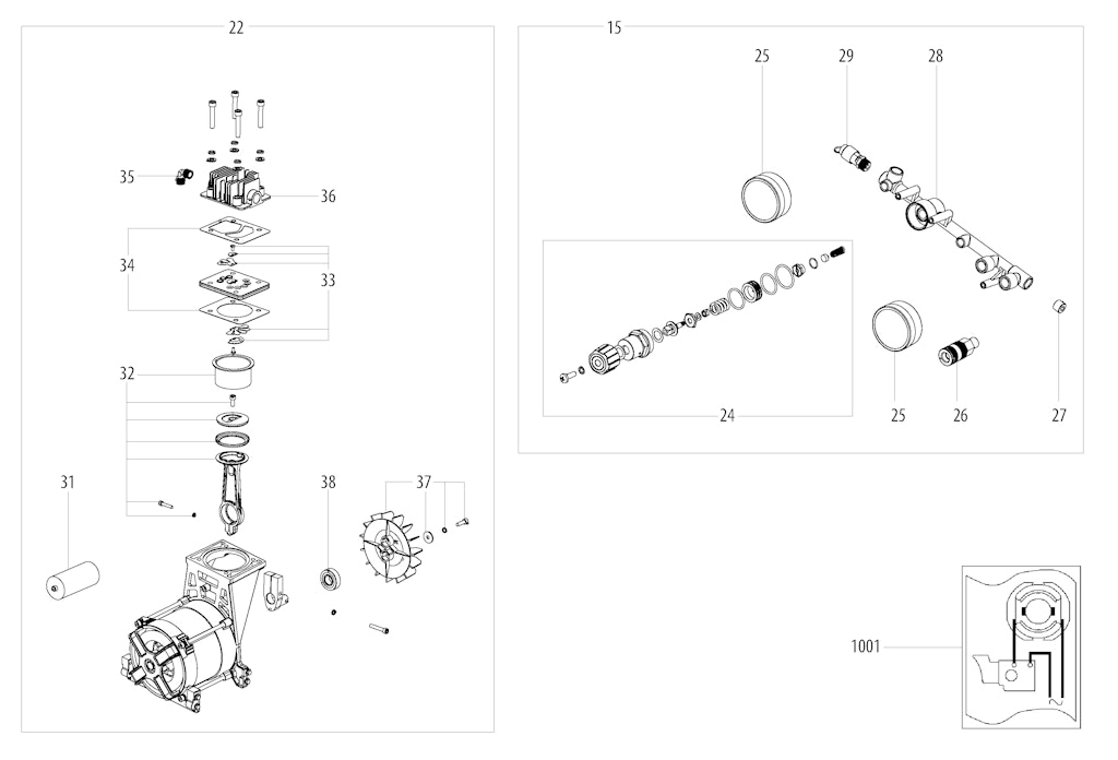 Explosionszeichnung Ersatzteile