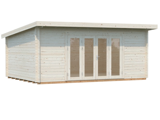 Palmako Gartenhaus Lea 19,4 m² mit Doppelfalttür  - 44 mm