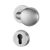 Griffwerk SCHUTZROSETTEN-GARNITUR -Edelstahl matt Schutzrosettengarnitur -Knopf R1 -PZ -ohne Kombi-Innenrosettensatz